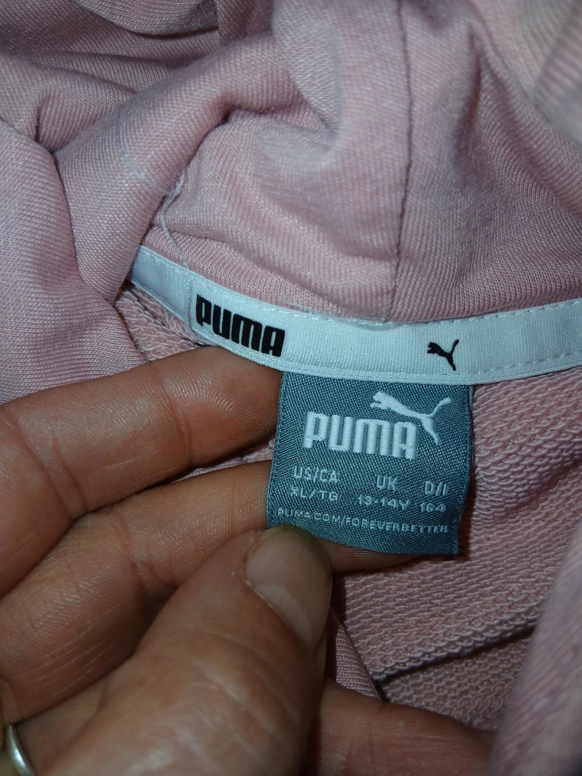 Puma Pink & White Hoodie - Size 13-14 Years – photo 3